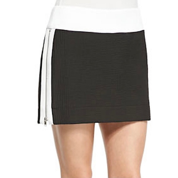 𝅺HELMUT Lange Rafter Side Zip Miniskirt in Black and White Size 10 - Picture 1 of 13
